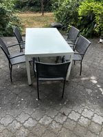 Gartenstuhl Rattansitz Metallgestell grau Gebraucht