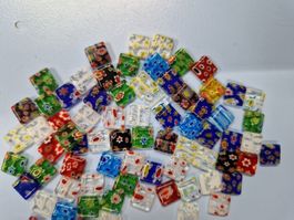Perles carrée plates 10 mm mixtes Millefiori MURANO 15 pcs