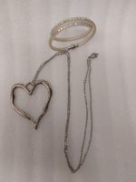 Herz-Halskette + funkelndes Armband – Modeschmuck.