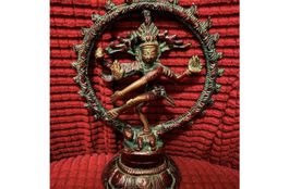 Statue Shiva Nataraja bronze, cercle de flammes / Shiva