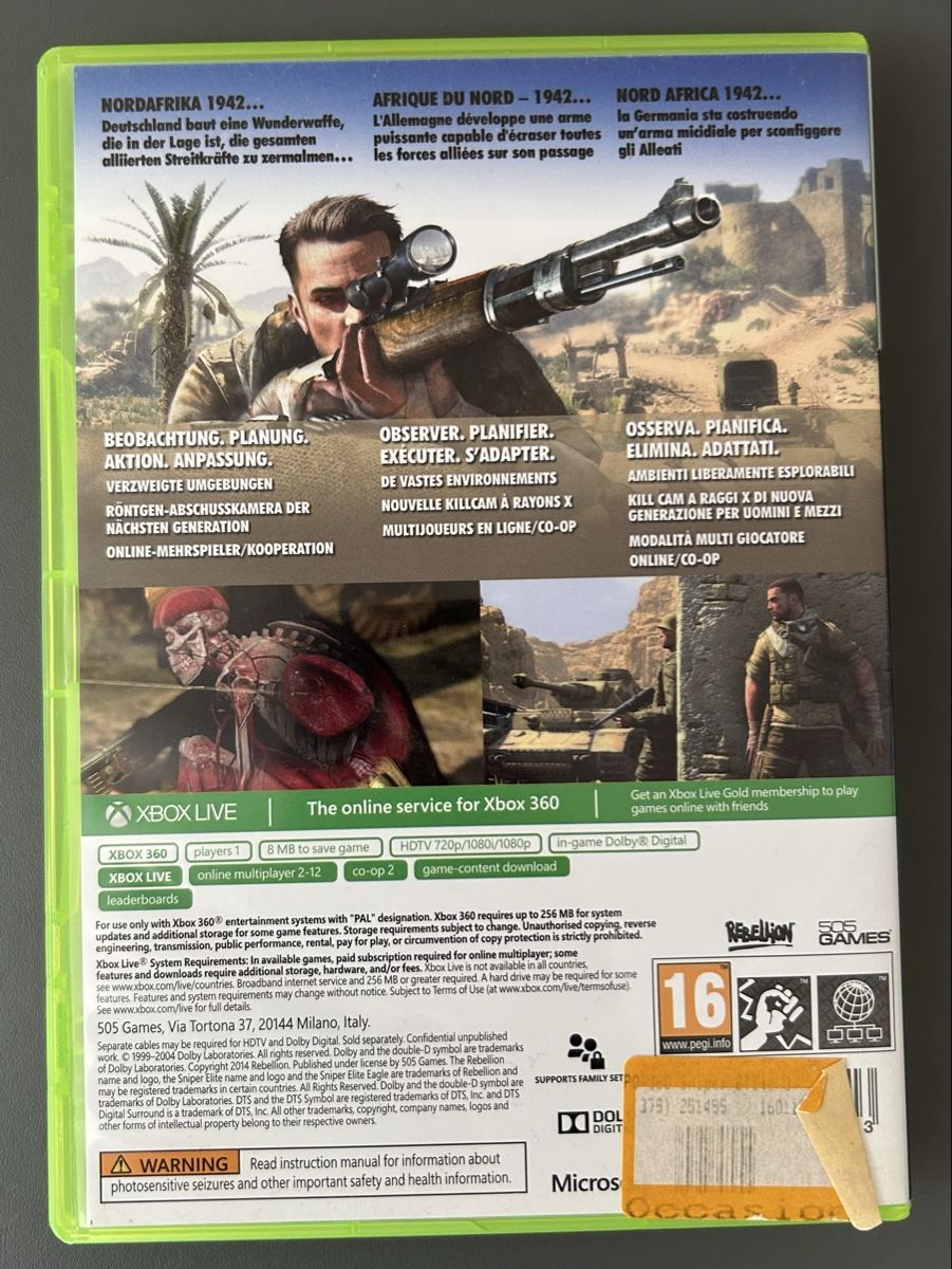 Jeux: Sniper Elite 3 - Xbox 360 – D'occasion à Obfelden par jenxbp 1