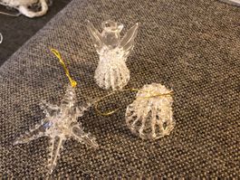 Weihnachtsbaumschmuck Set Engel, Stern, Zapfen aus Glas