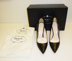 Prada Pumps in Black Leather ' Fume Nero' - Size 36