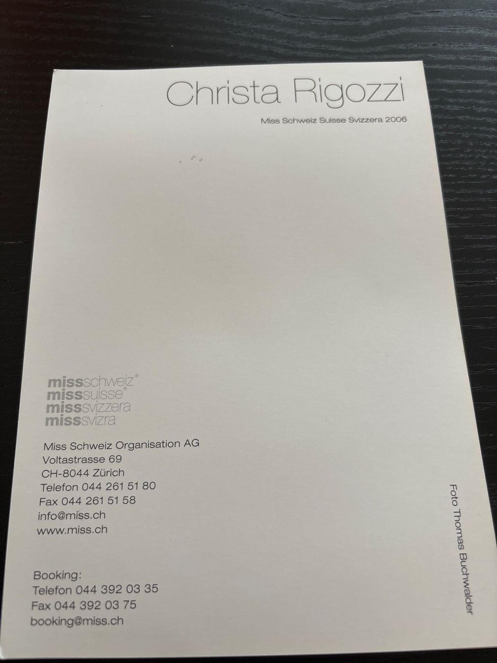 Autogramme: Christa Rigozzi – Gebraucht aus Uetendorf von hoisle 1