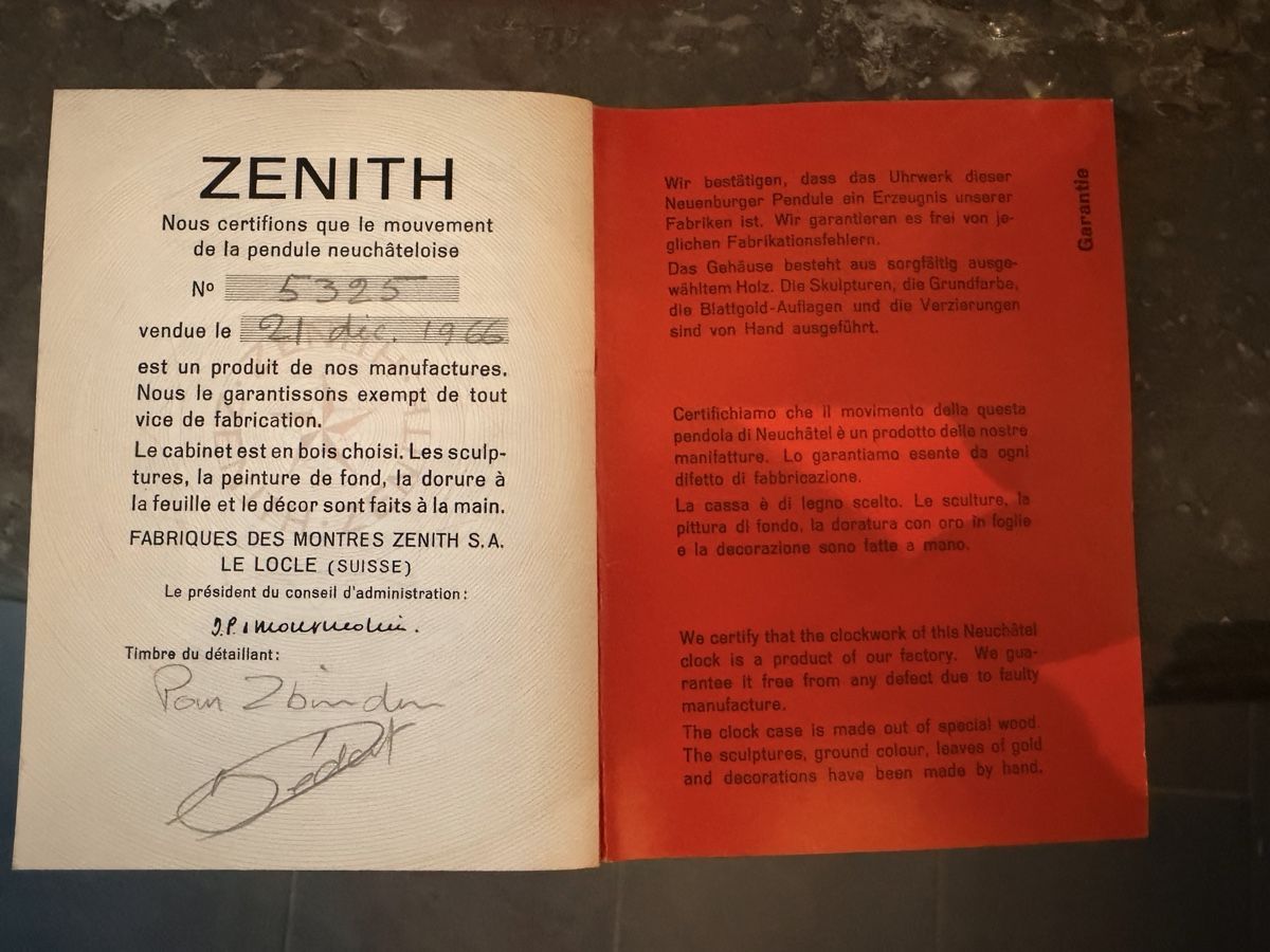 Zenith Orologi da terra & Orologi da parete: Pendule zénith modèle royal 1966 – Usato da Neuchâtel venduto da gar_7pbl 6