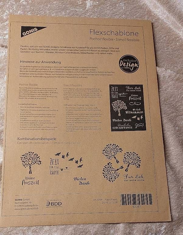 Sciablone: GONIS Flexschablone "kleine Auszeit – Usato da Adliswil venduto da Hembi