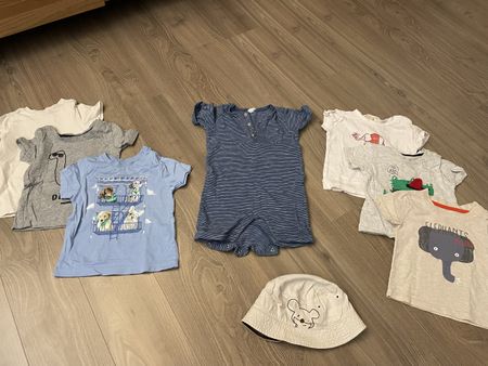 Lot vêtements bébé garçon, 9 pièces, taille 74