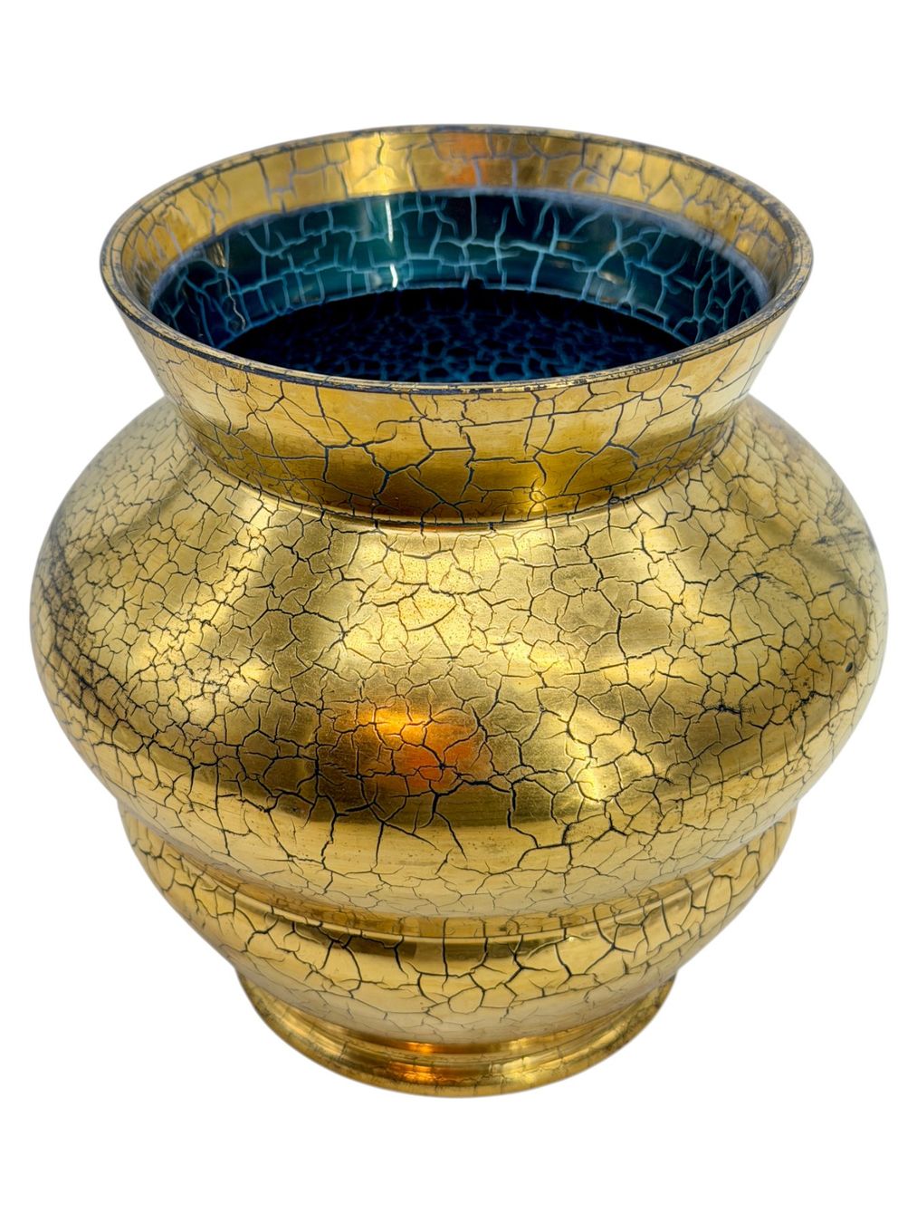 Vasi & Recipienti: Vase de Saint-Prex émaillé bleu décor doré craquelé de 1935 – Usato da Morges venduto da vintix 2