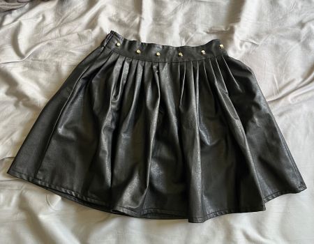 Eco-Leather Skirt with Studs