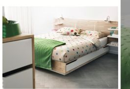 IKEA Mandal Bettgestell mit Matratze & Kopfteil 140cm