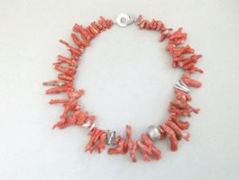 Koralle Kette - 925 Silber