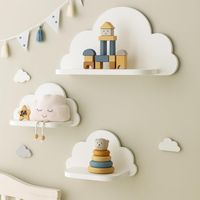 Wolkenregal 3er Set Holz weiß Babyzimmer Deko modern