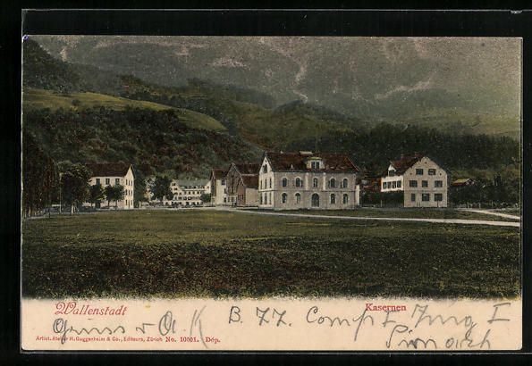 Cartoline postali: AK Wallenstadt, Kasernen, 1906 – Usato da Berlin venduto da bartko-reher