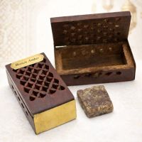 AMBER Natur Parfum 5g in Holz Kästchen Indien Hippie Goa