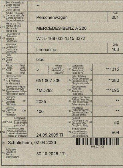 Mercedes-Benz Autos: Mercedes-Benz A160 – Gebraucht aus Aarau von KonkursamtAargau 1