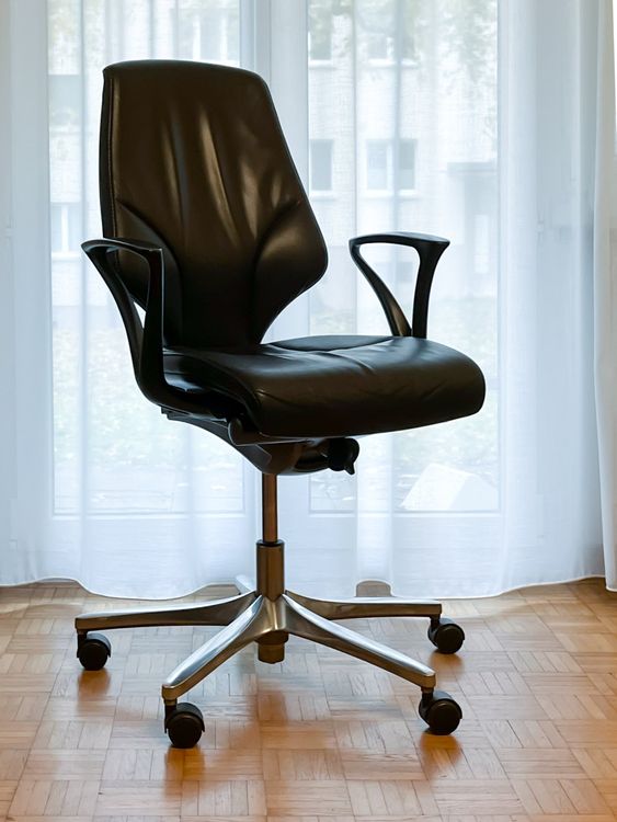 Burostuhl Leder Schwarz