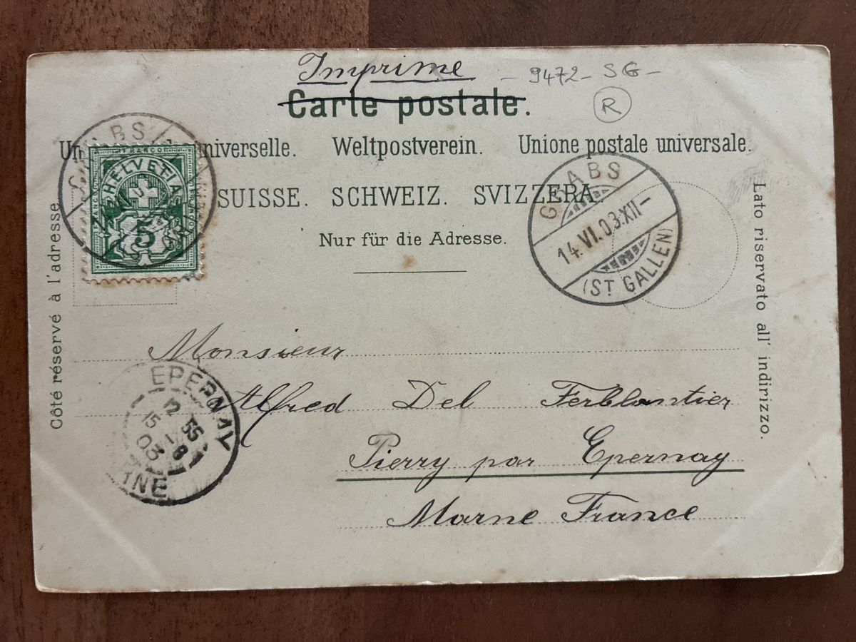 Cartoline postali: 8 Ansichtskarten Schweiz vom Hohen Kasten AP – Usato da Oftringen venduto da Cla.vD.74 1