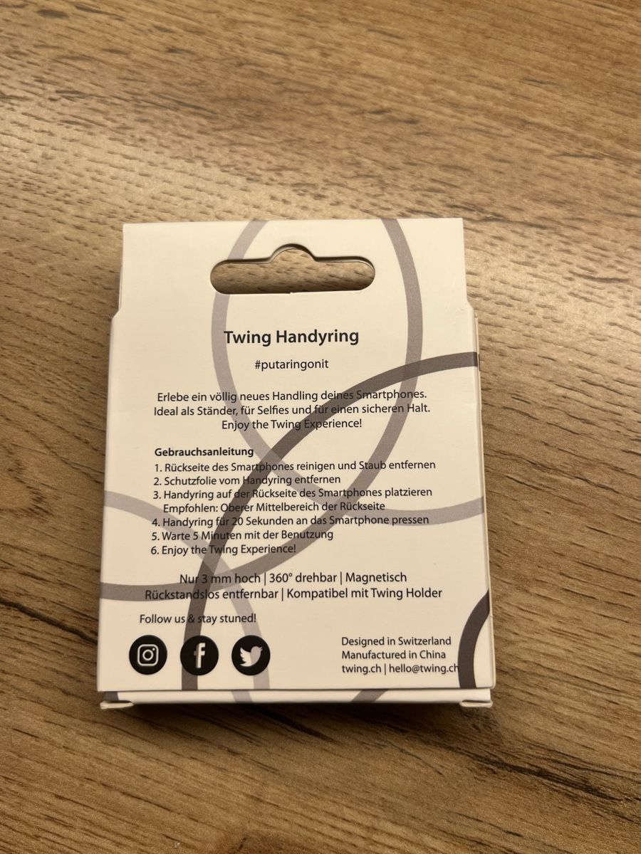 Telefoni cellulari / Smartphones: Handyring von twing – Nuovo e nell'imballaggio originale da Rapperswil SG venduto da zani_st 1