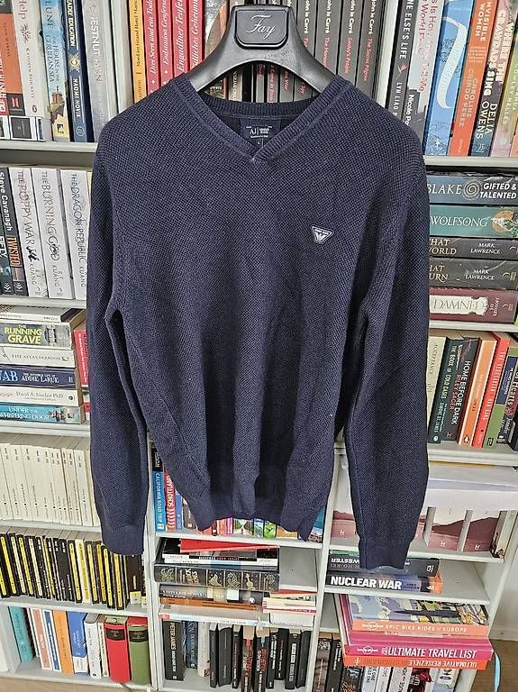 Armani Maglioni & Felpe: Wollpullover Armani Jeans L Blau – Usato da Altendorf venduto da nab_mxj7