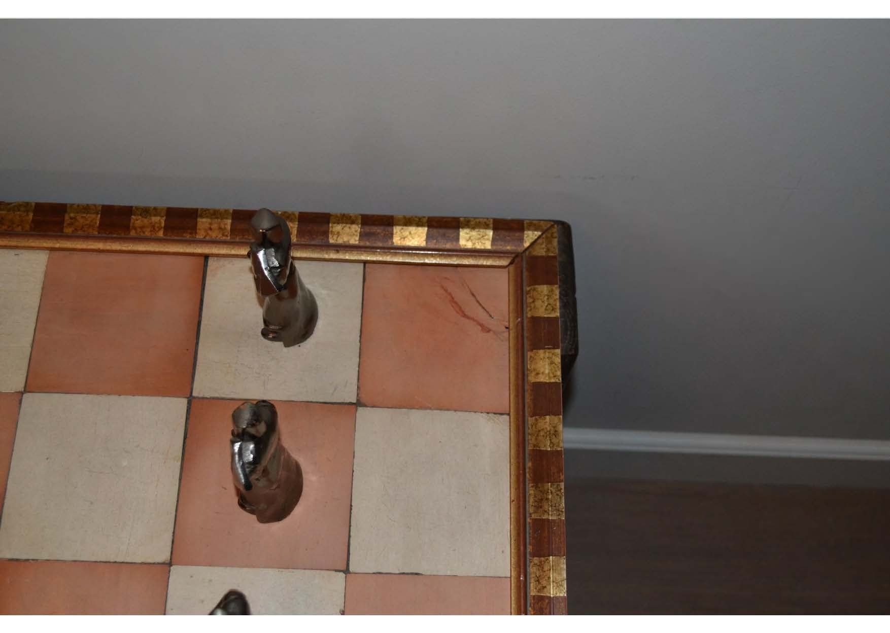 Spiele: Echiquier Table, Pièces en bronzes – Gebraucht aus Veyrier von mabbe 5