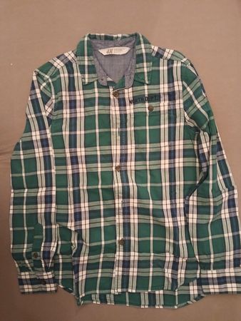 H&M Hemd kariert grün blau Grösse 140 guter Zustand
