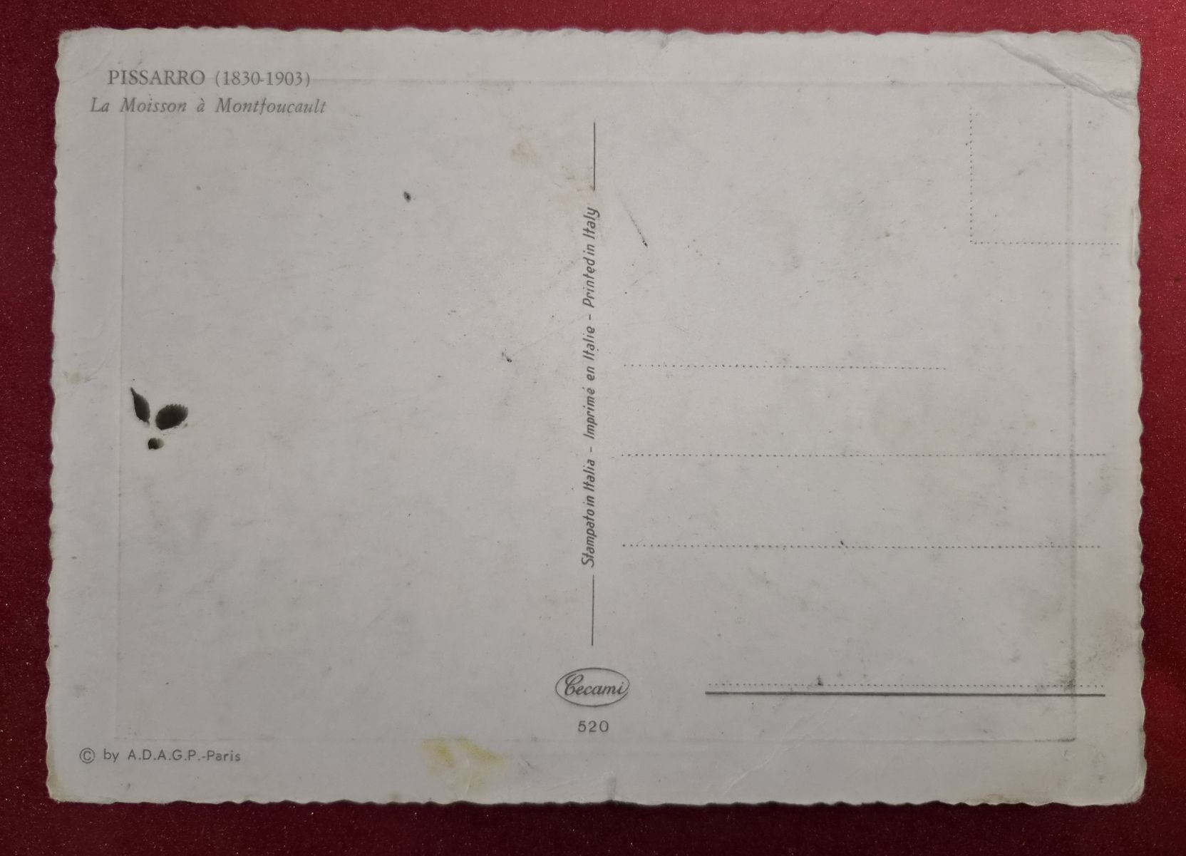 Cartoline postali: Pissarro Sommerernte La Moisson à Montfoucault alt – Nuovo (secondo la descrizione) da Melchnau venduto da Arthurius 1
