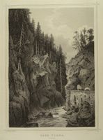 SASA PLANA, GRAUBÜNDEN, STAHLSTICH NACH ROHBOCK 1870
