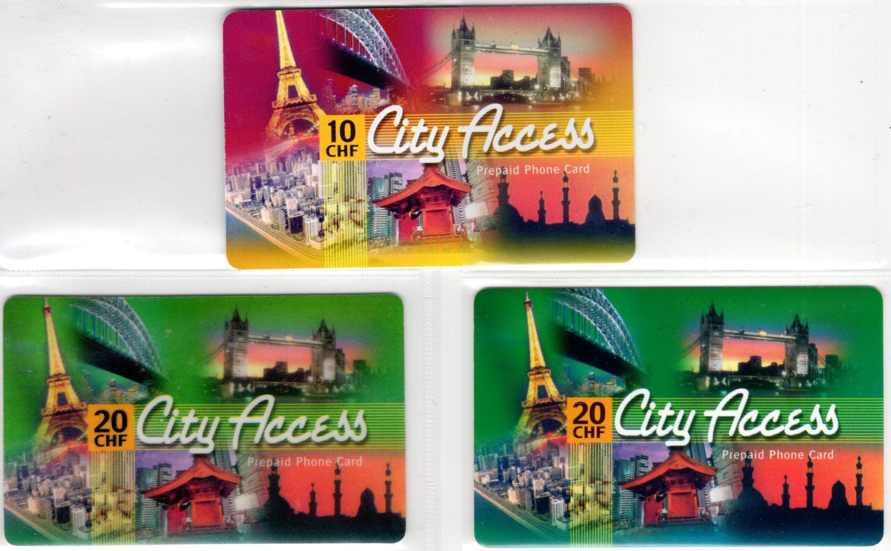 Schede telefoniche: 3 City Access Prepaid Telefonkarten – Usato da Eglisau venduto da Chperfins