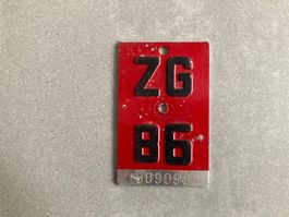 Velonummer Fahrradschild ZG 86 - 009090