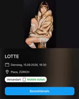 2x Lotte Konzert Tickets 15.09.2026