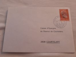 Enveloppe Courte lary oblitérée avec timbre Helvetia Europa!