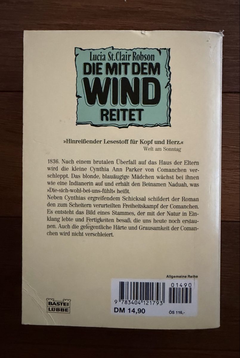 Libri: Die mit dem Wind reitet - Lucia St. Clair Robson – Usato da Moosseedorf venduto da smushpuff 1