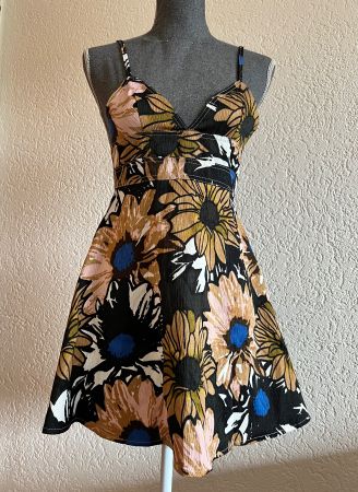 Mädchen Sommerkleid Minikleid Mit Blumen Muster 158/164