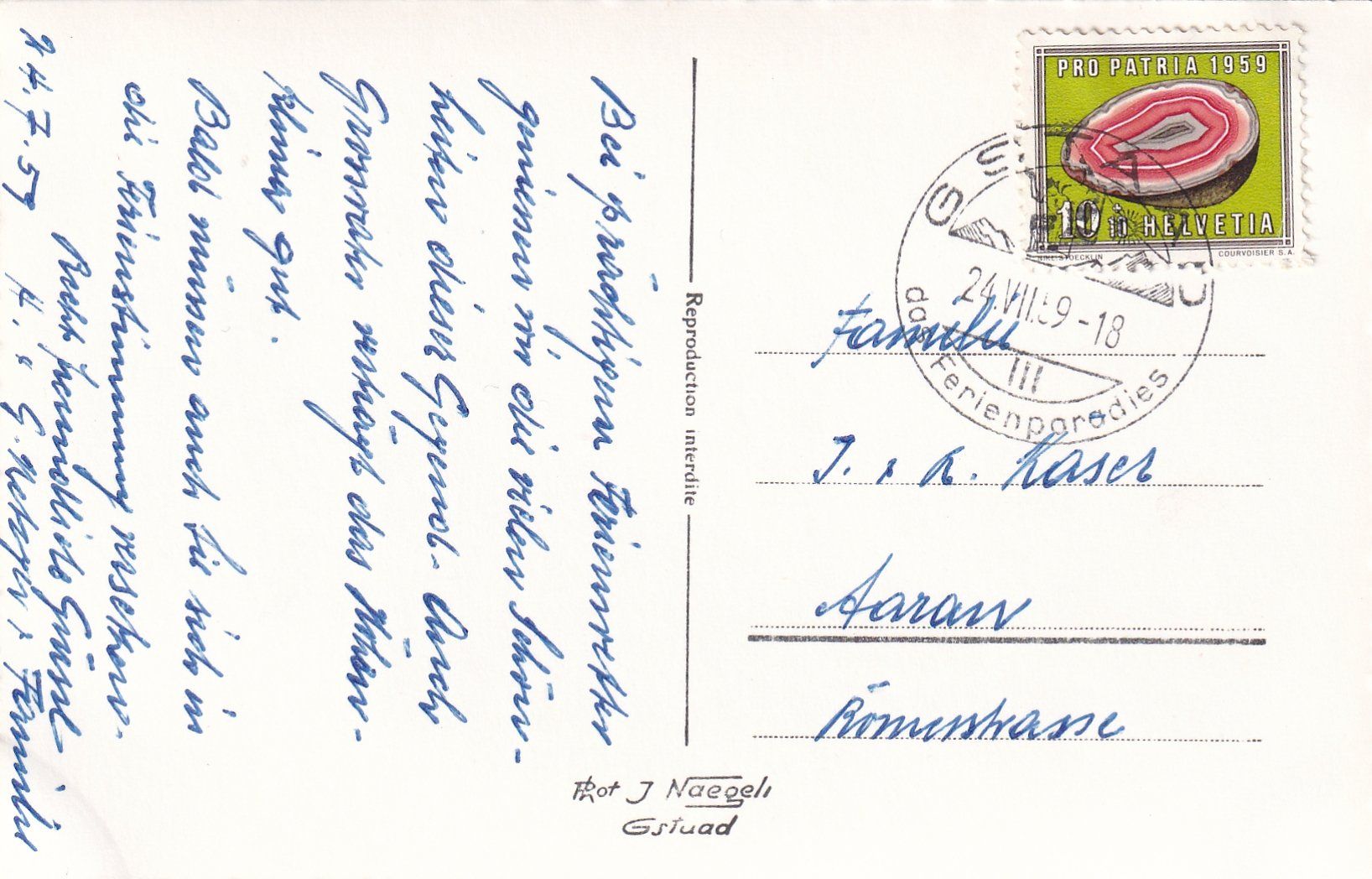 Cartoline postali: Gstaad mit Wildhorn /bo – Usato da Hombrechtikon venduto da Rudolf07 1