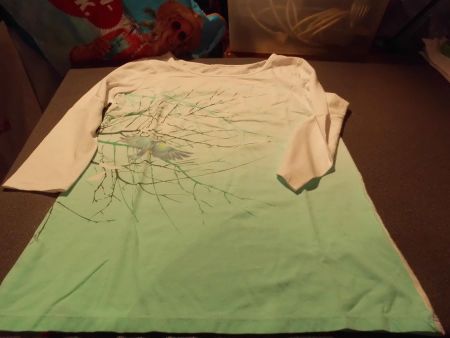 Pullover ca. Grösse S, weiss, Aufdruck Vogel
