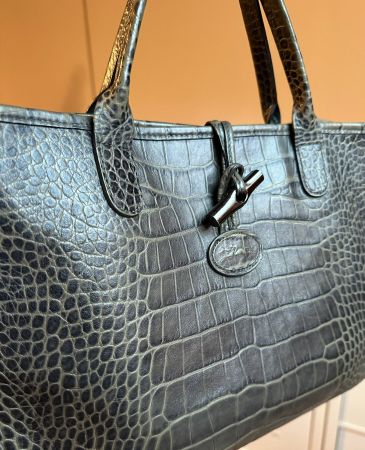 Sac Longchamp Roseau - Taupe Olive/Kaki gris taille M