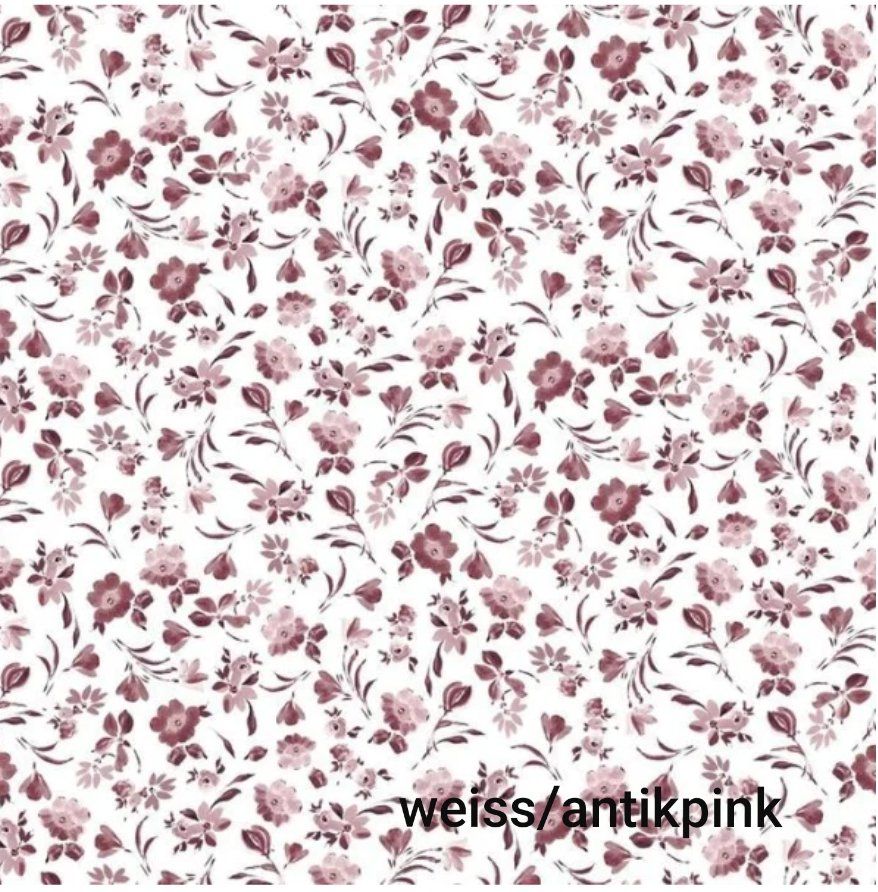 Tessuti: Baumwolljersey Digital Blumen - weiss/ antikpink – Nuovo e nell'imballaggio originale da Steg im Tösstal venduto da J.Kreisl