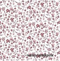 Baumwolljersey Digital Blumen - weiss/ antikpink