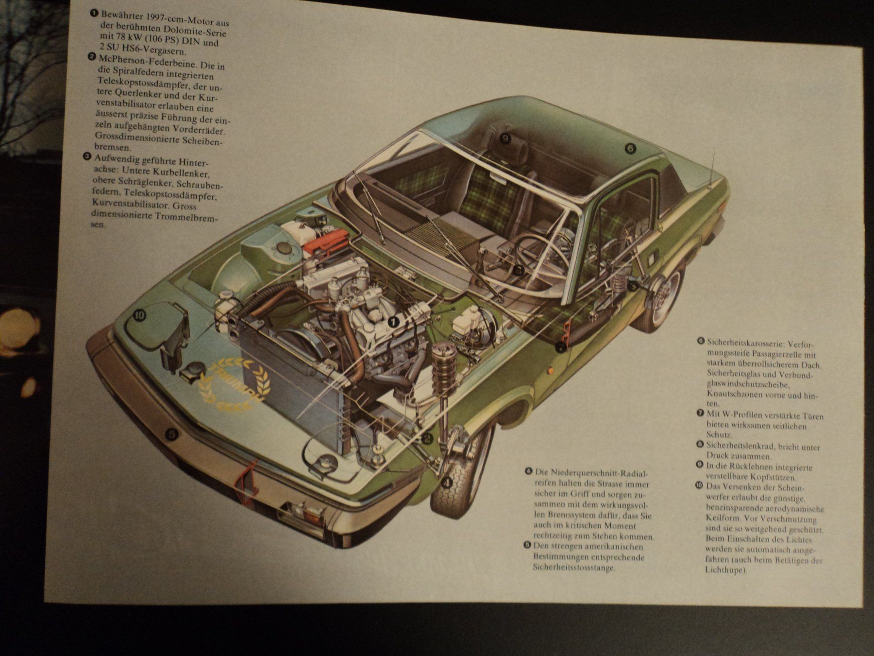 Triumph Documenti: Prospekt Triumph TR7 1979 – Usato da Schwarzenburg venduto da modelCARama 1