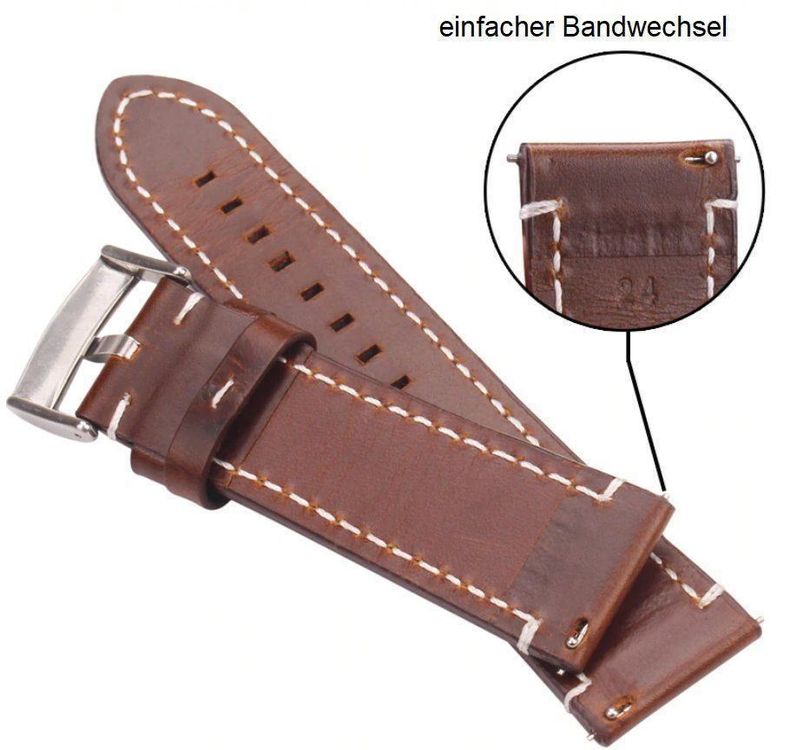 Bracciali & Braccialetti: 20mm Oil Wachs Leder Vintage Uhrenarmband – Nuovo e nell'imballaggio originale da Courlevon venduto da HotSaleandPrice 2