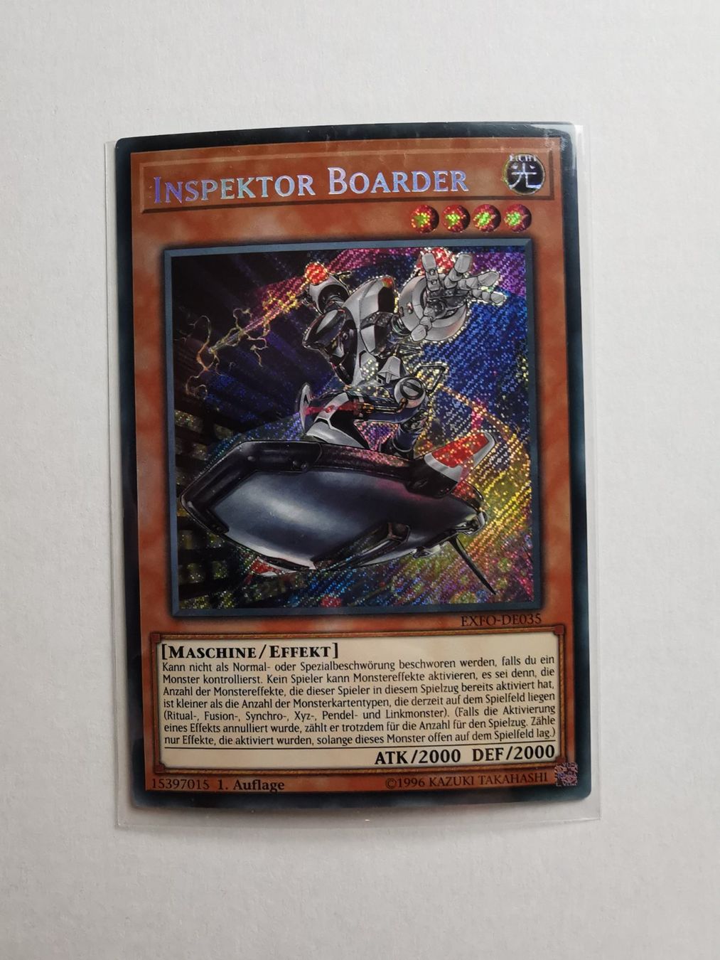 Yugioh Carte collezionabili: Inspektor Boarder EXFO-DE035 Secret Rare 2000/2000 – Nuovo (secondo la descrizione) da Sisseln AG venduto da schenk-figuren