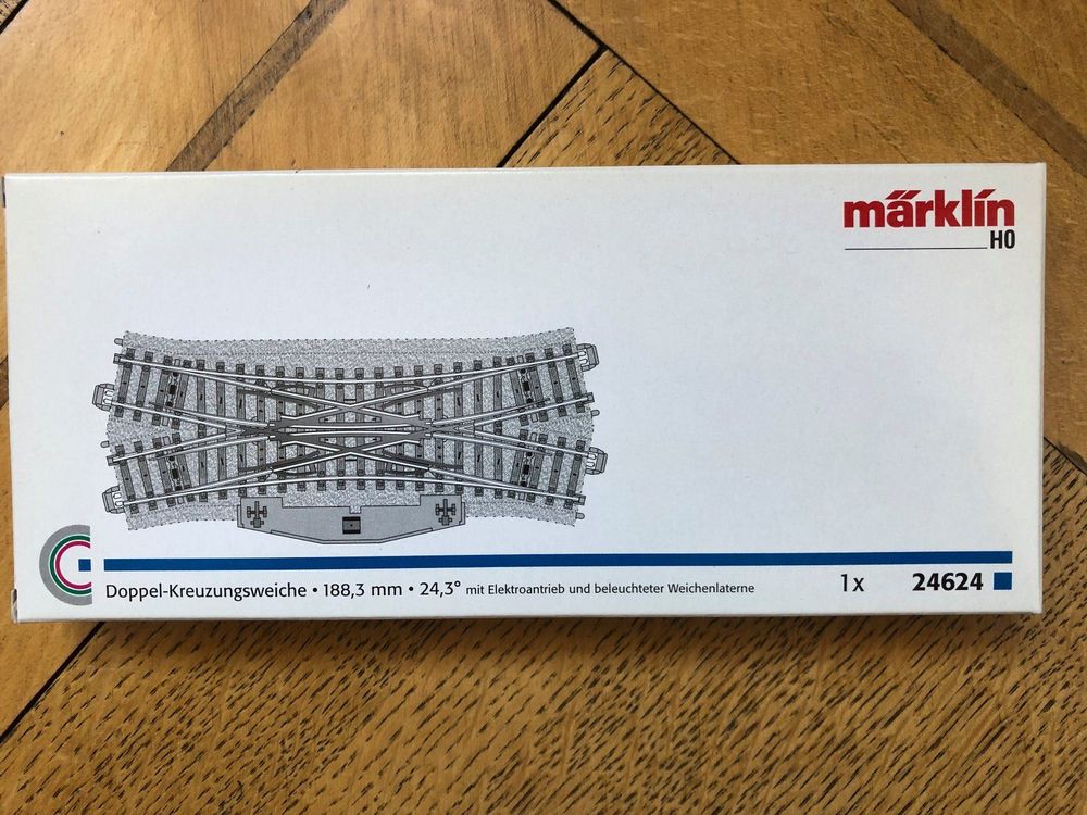 Aiguillage Double Croisement Märklin H0 24624 – Voie C Avec Moteur Intégré, Neuf, Courant Alternatif