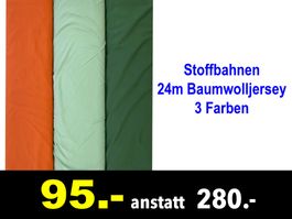 🔴  Stoffbahnen 24m Baumwolljersey 3 Farben /329B
