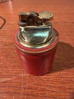 Briquet de table vintage rouge et or - Déco années 70 ✨