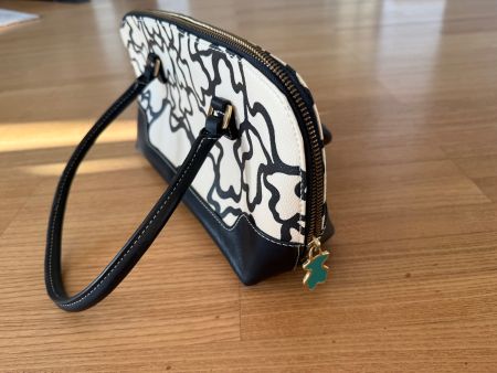 Vintage TOUS Kaos Handtasche, Schwarz/Weiss, Türkis, Y2K