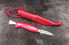 Pilzmesser mit Bürste aus Finnland - Wood Jewel I Farbe Rot