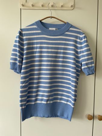 Saint Tropez Mila Strickshirt gestreift mit Puffärmeln Gr. M