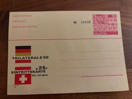 Trilatelare'88 Eintrittskarte Postkarte Sammler