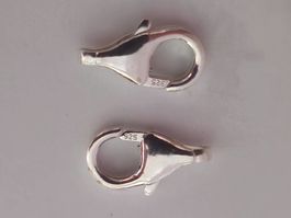 5X Silber 925 Karabiner 9 mm basteln Kette Perlen Schmuck