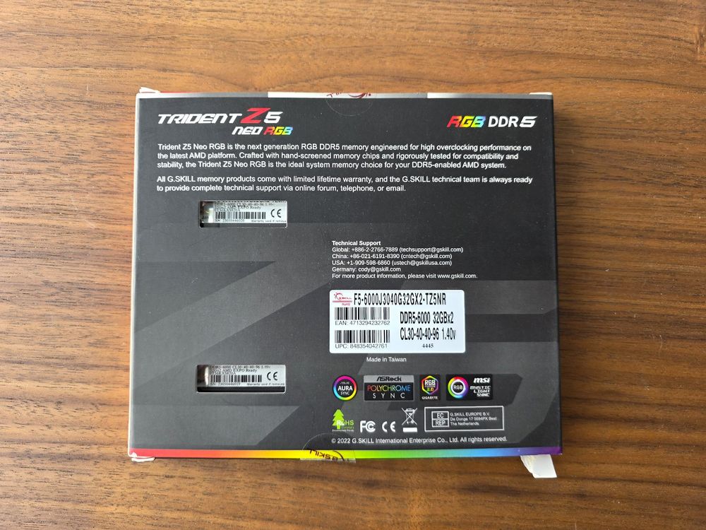 G.Skill Trident Z5 NEO RGB 64GB (2x32GB), DDR5 6000 Mhz CL30 (Gebraucht ...